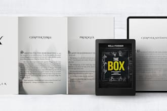 professionally format your fiction book, paperback layout, and kindle ebook