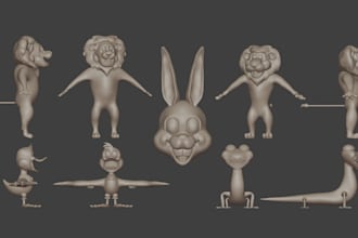 make stylized and cartoonish 3d model character
