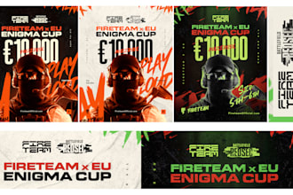 design professional esports tournament banner flyer poster or any gaming event