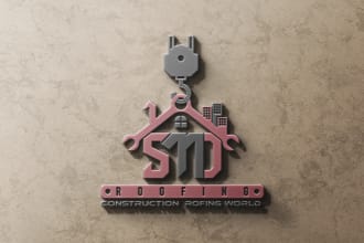 design 2 modern real estate, roofing, construction and property logo