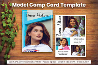 create a professional model comp card