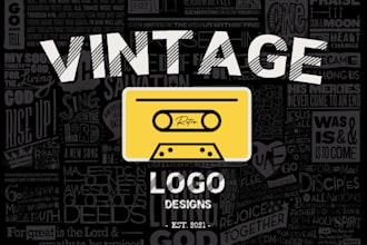 design twitch retro vintage trendy logo