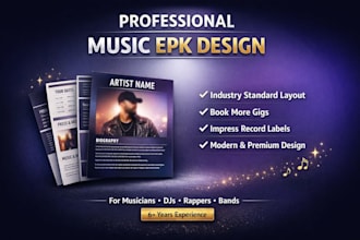create a modern industry standard epk press kit for music artists