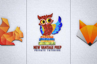 design polygonal, modern, origami logo for your business