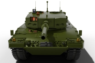 design 3d modeling tank mbt leopard 2a4