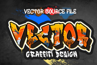 create vector graffiti text design for your logo