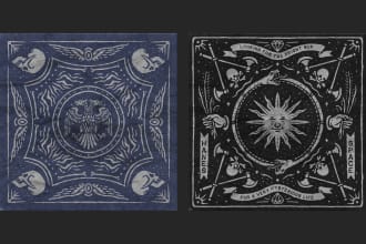 create awesome vintage bandana design with hand drawn style