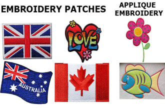 make patches for embroidery and applique digitizing into dst, pes file