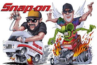 create illustration cartoon car rat fink style