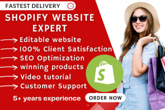 set up profitable shopify website or shopify store design
