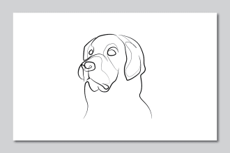 draw custom portrait one line art illustration of your pet