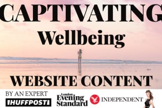 write you captivating wellbeing, health, spirituality, yoga SEO website content