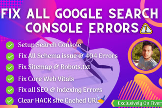 fix all google search console errors and setup webmaster tool