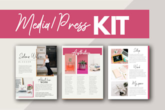 design a media kit or press kit for a brand or blog