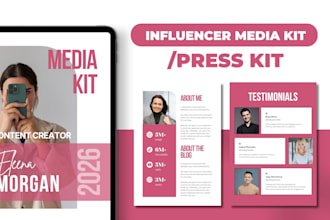 design a media kit or press kit for a brand or blog