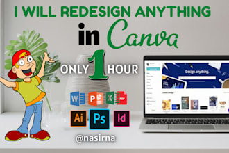 redesign  anything in canva only 1 hour