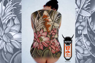 create original custom japanese tattoo design for you