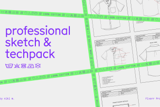create 1 sketch and techpack for your fashion design idea