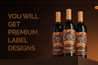 do premium wine label gin label whiskey bottle label design