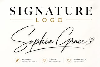 design elegant signature logo for personal brands and businesses