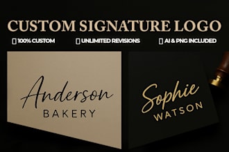 design a custom handwritten or signature logo for your brand