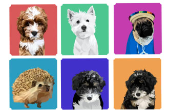 draw your pet into a cartoon vector art