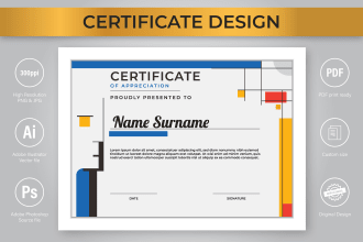 do unique certificate design in one day