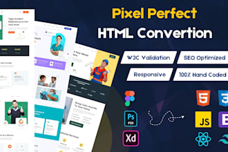 convert PSD xd figma sketch to responsive HTML CSS bootstrap