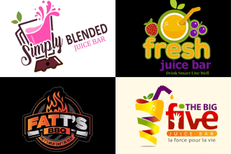 design food,drink,BBQ,restaurent,juice bar,coffee shop logo