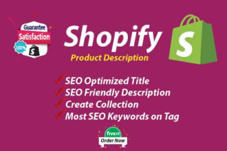 be your shopify SEO product description writer