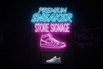design premium 3d sneaker store signage