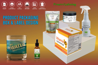 design amazon product packaging box and label in 24 hours