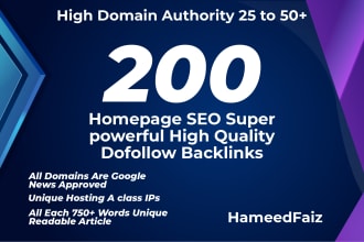 make high DR homepage do follow seo backlinks
