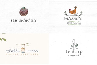 design natural hand drawn logo