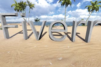 do 3D Text at beach