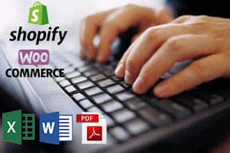 do shopify product listing and any data entry job