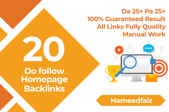 20 high da pa tf cf homepage backlinks  dofollow permanent links