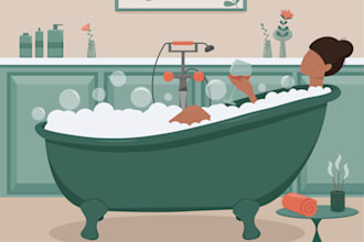 create vector flat illustrations