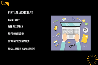 be your virtual assistant, data entry, web research, PPT design