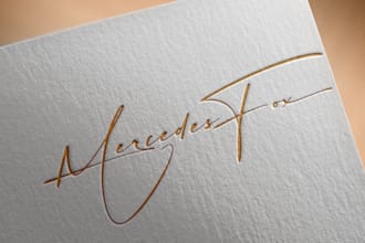 do luxury signature hand drawn photography logo design