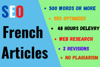 write an exclusive SEO french articles
