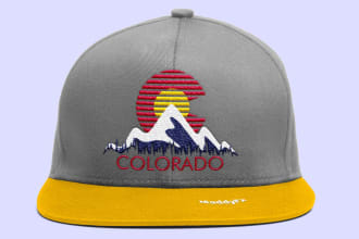 create illustrated unique cap or hat designs with mockup