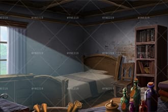 draw visual novel , fantasy and game background