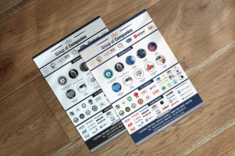 do one pager, door hanger, press kit, sell sheet, rock card and media kit design