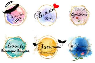 create feminine, signature and vintage logo