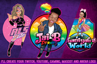 create your twitch, youtube, gaming, mascot and avatar logo