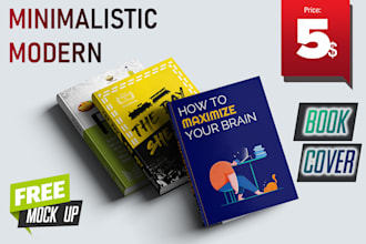 create minimalist, modern book cover design or ebook, kindle cover