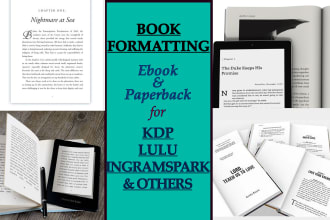format ebook and paperback for kindle, ingramspark and lulu