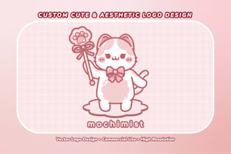 design a cute aesthetic logo for your brand