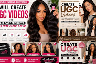 create ugc videos for hair care products ugc ads for hair extensions and wigs